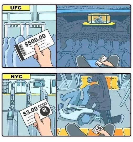 NYC Subway: Cheap Thrills vs UFC