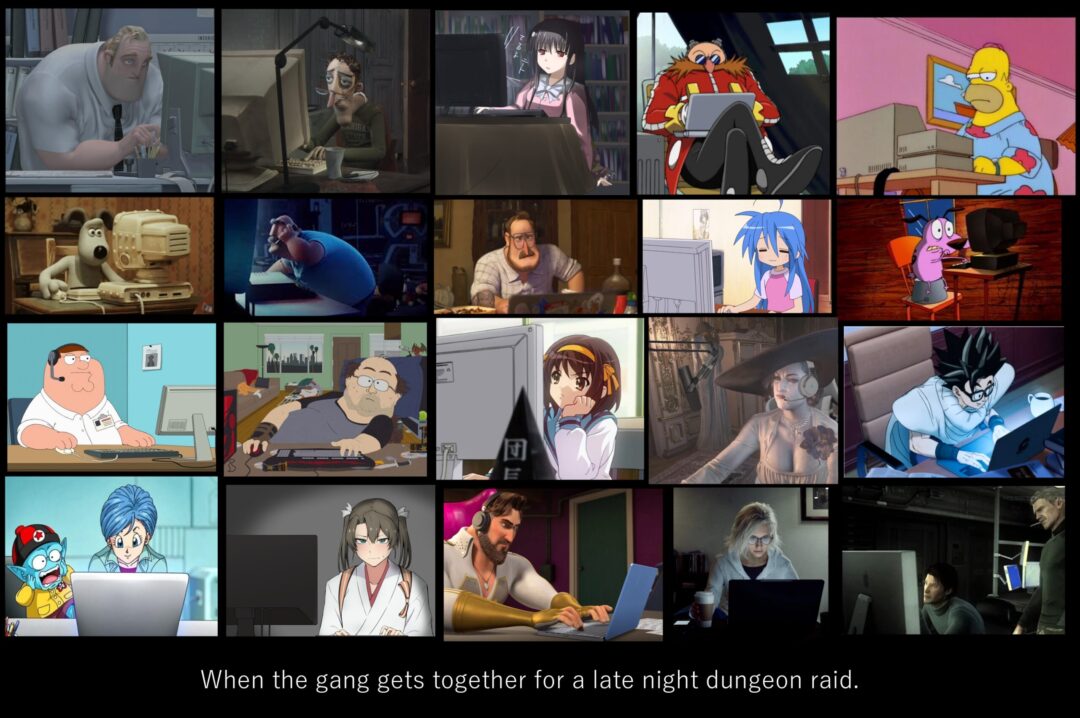 When the gang gets together for a late night dungeon raid