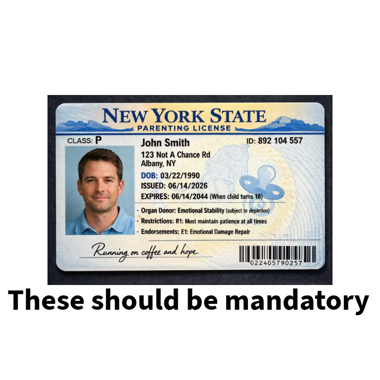 Parenting license.