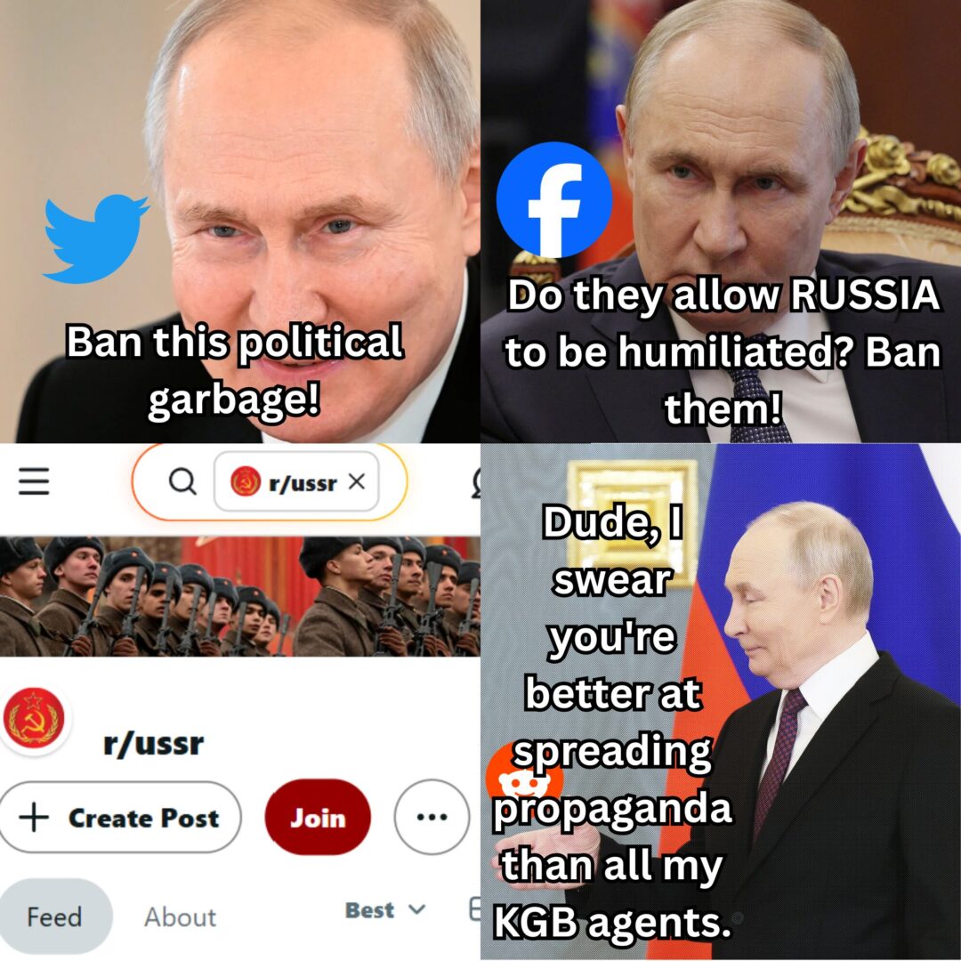 Reminder: All social media are blocked in Russia, even Instagram and LinkedIn. BUT Reddit, reddit for some reason, is allowed in Russia.