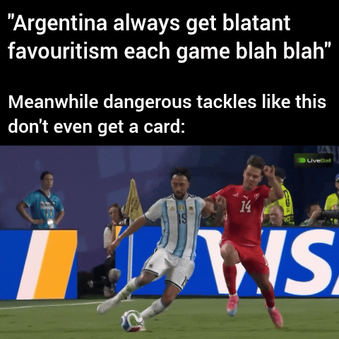 Wrong calls or decisions are ok if it’s against Argentina