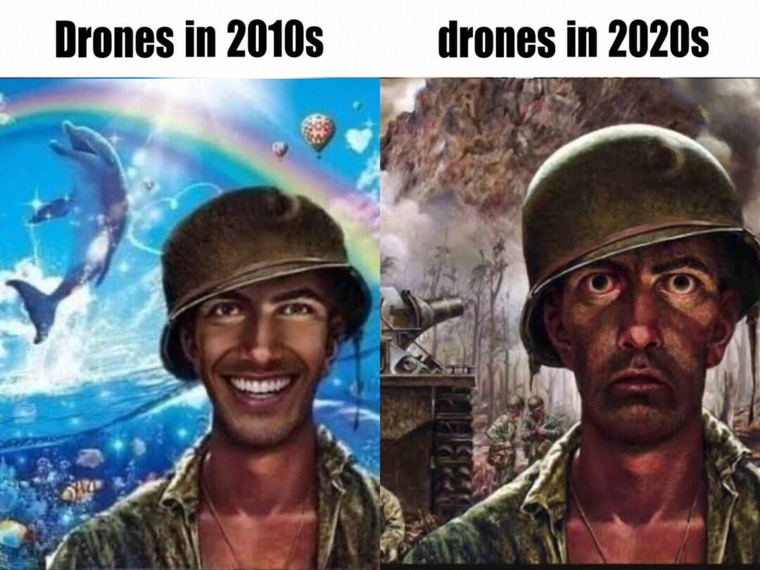 Never seen a soldier survive two drones at once.