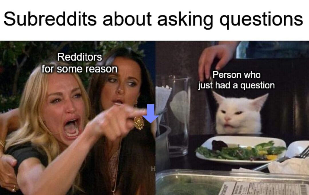 The average Reddit comment section under a simple question