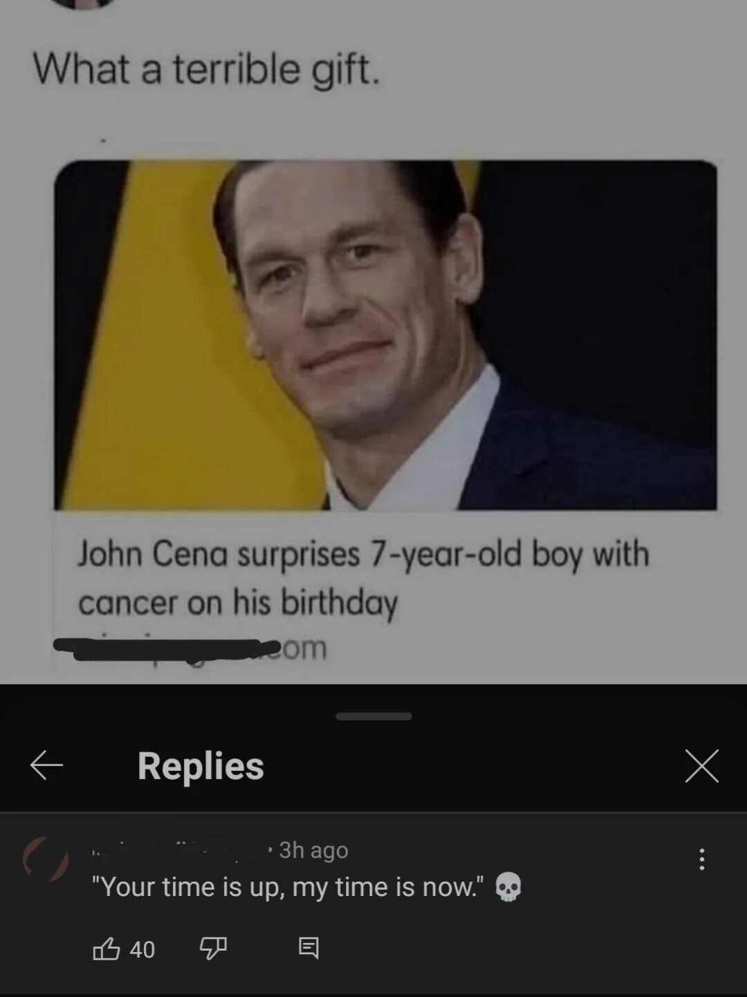 I don’t know what’s more messed up, the headline or the comment