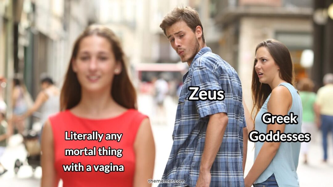 Hence, the Greek mythology.