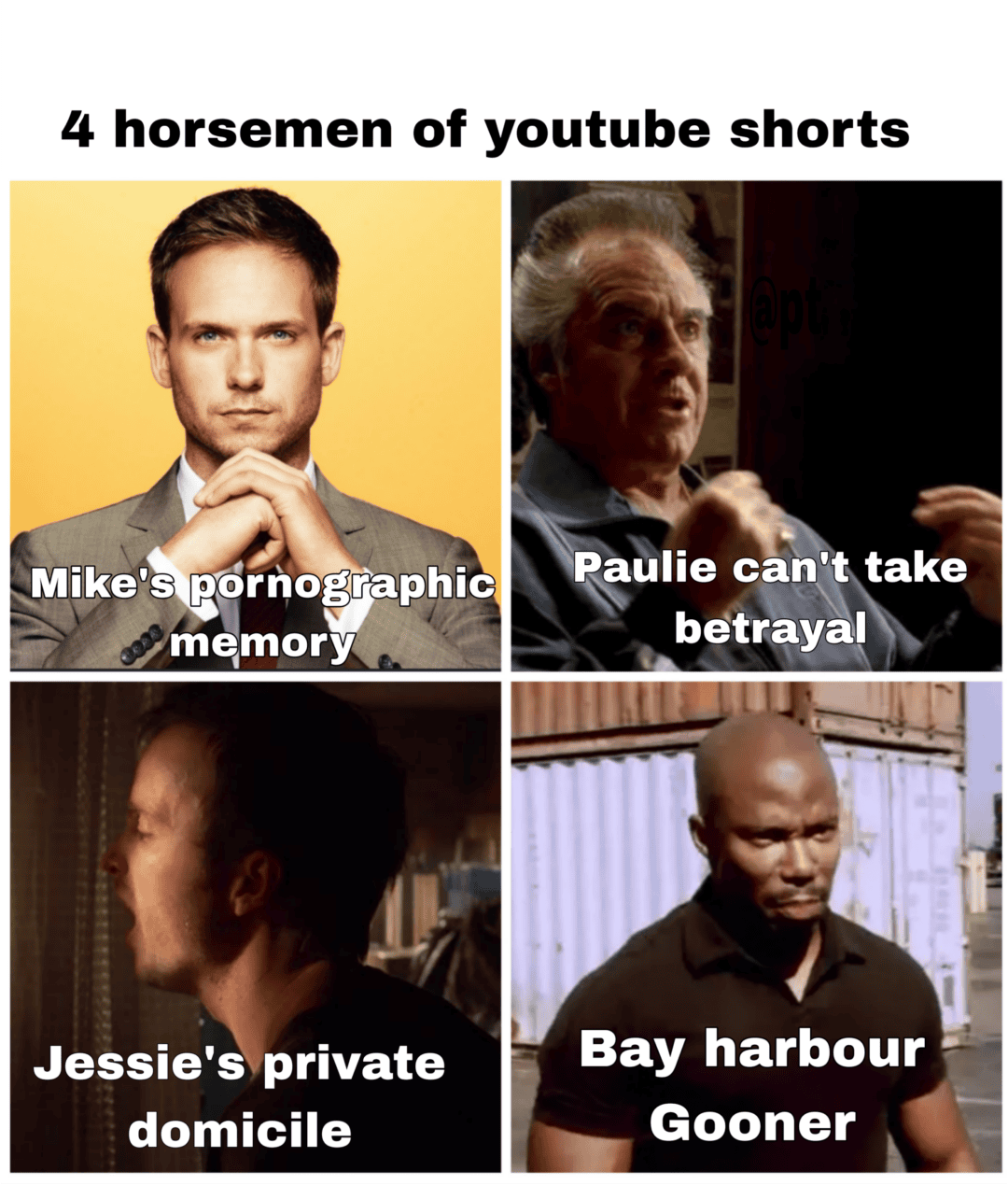 4 horsemen of youtube shorts