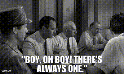 Some of y’all were never forced to watch 12 Angry Men in Civics class and it really be showing.