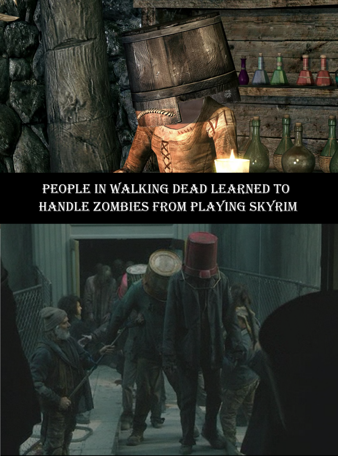 I learned how to handle zombies from a video game! Oh yeah? Show me how…